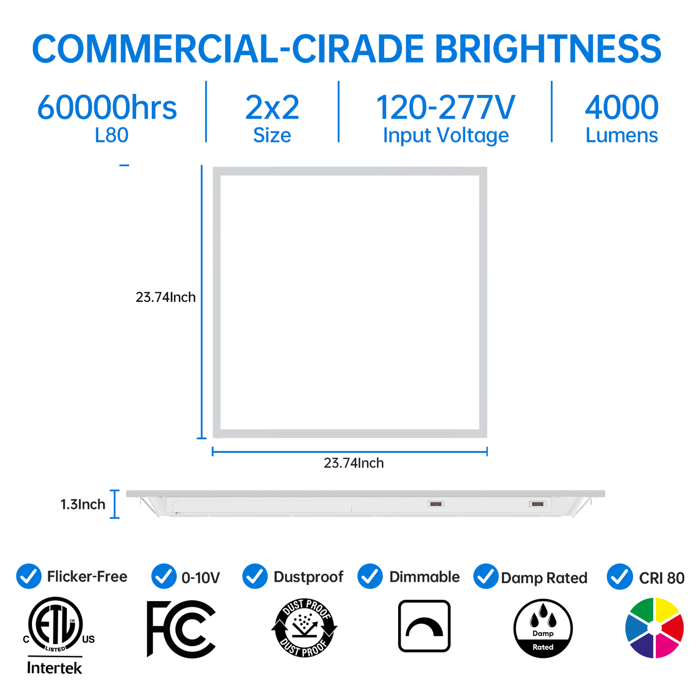 Vito 2x2 LED Flat Panel Light