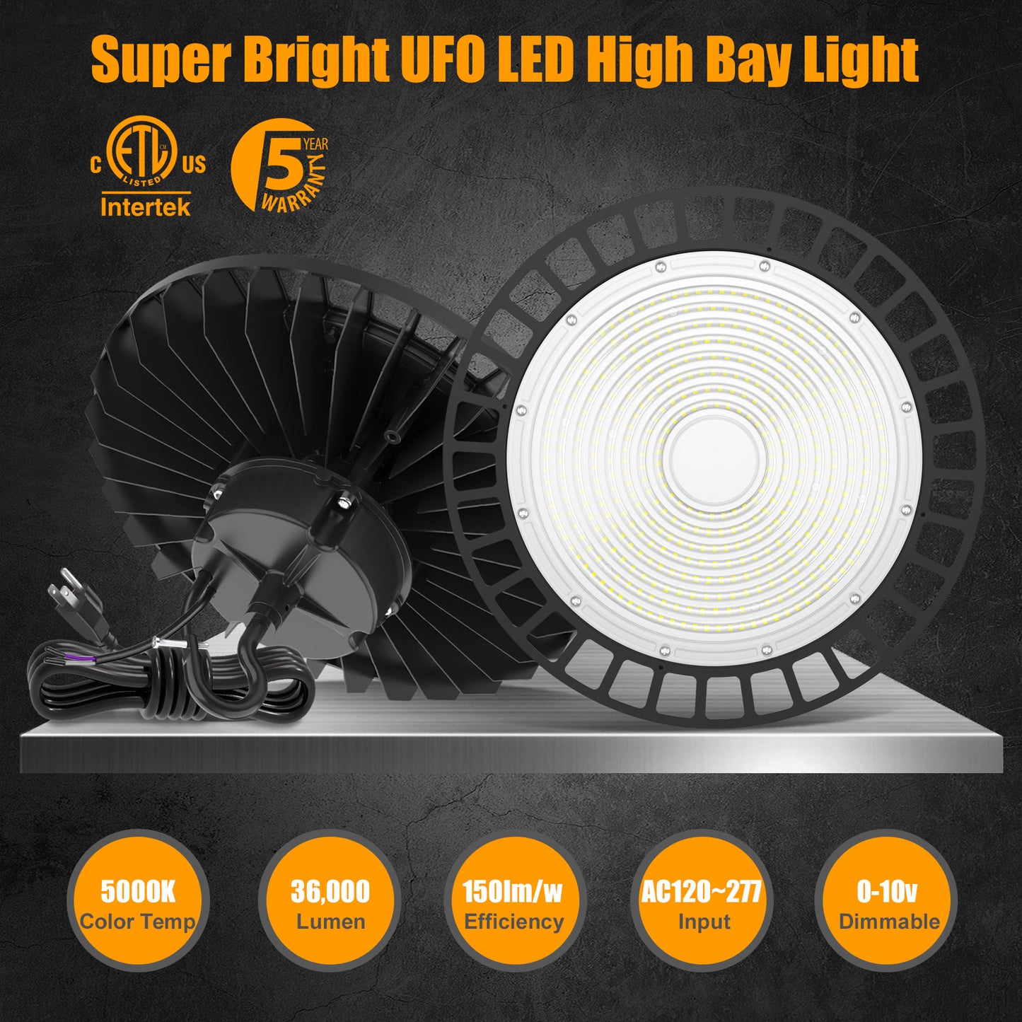 240W UFO LED High Bay Light 2 Pack